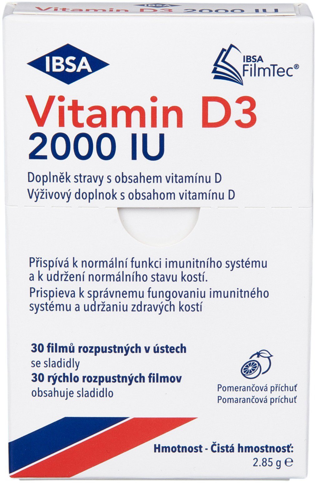 IBSA Vitamin D3 2000 IU 30 filmů rozpustných v ústech