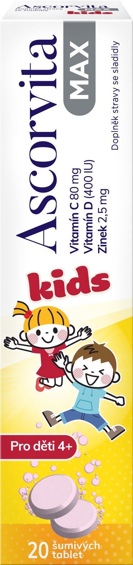 Ascorvita Max Kids 20 šumivých tablet