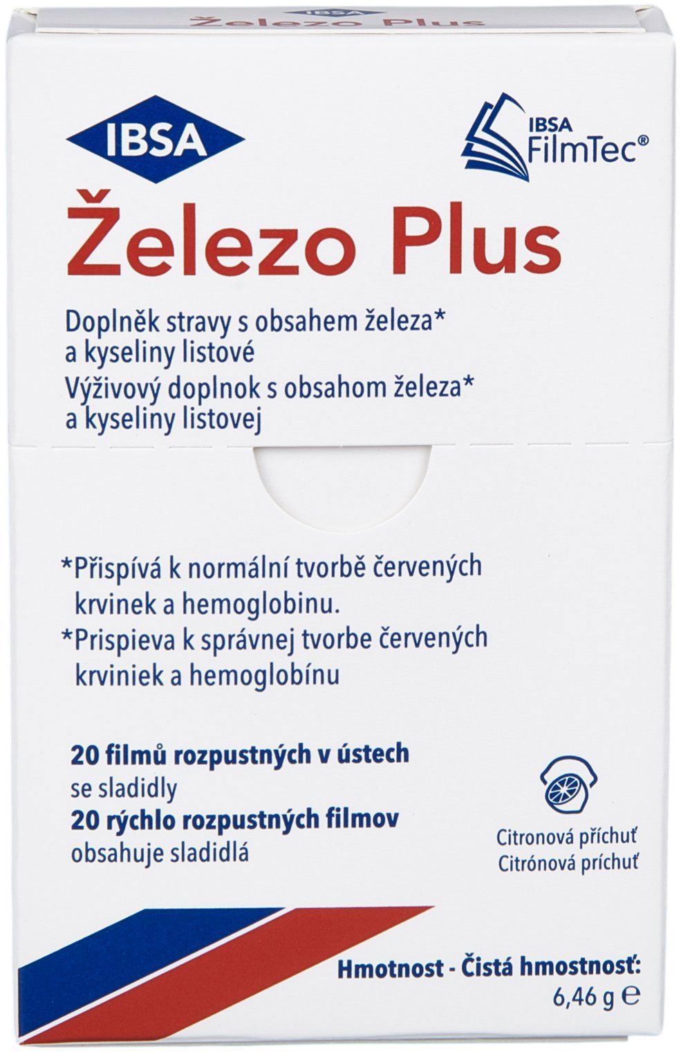 IBSA Železo Plus 20 filmů rozpustných v ústech