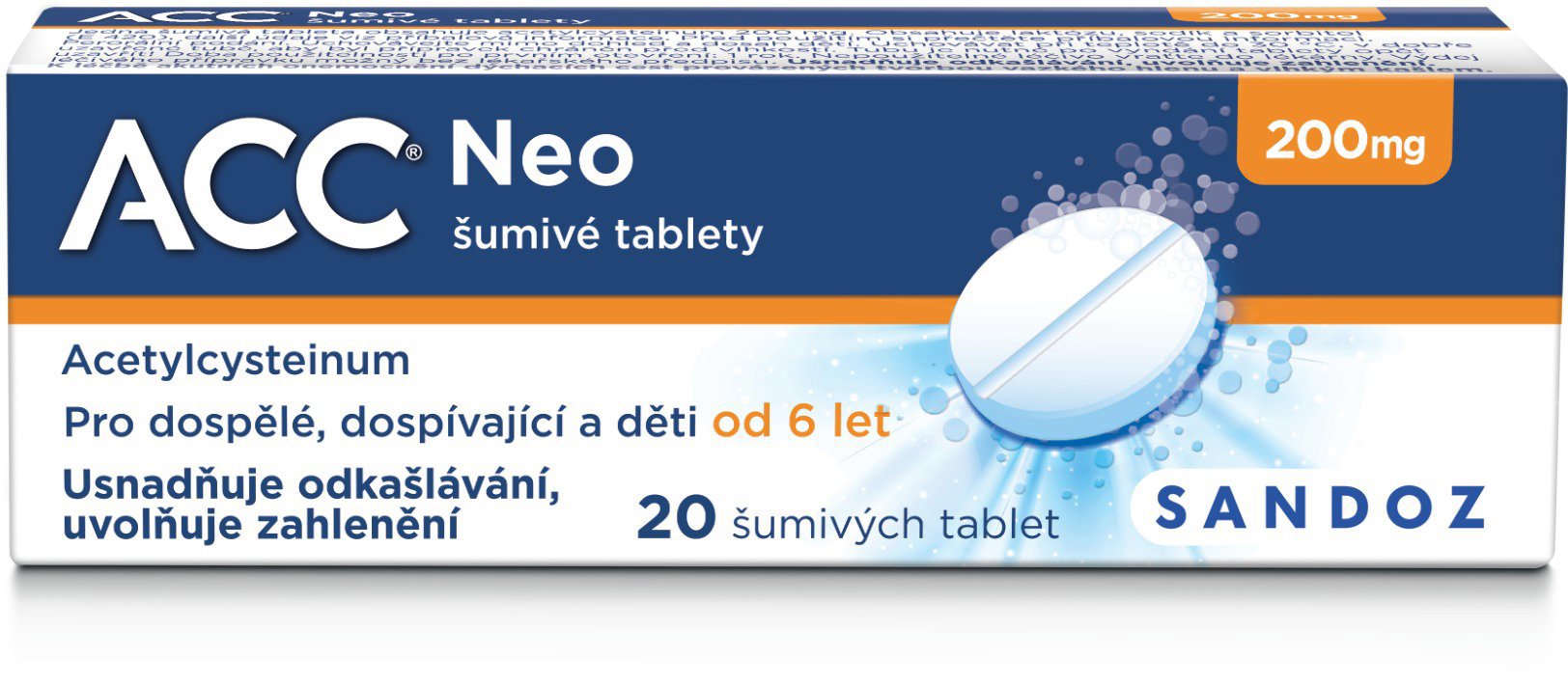 ACC NEO 200 mg 20 šumivých tablet