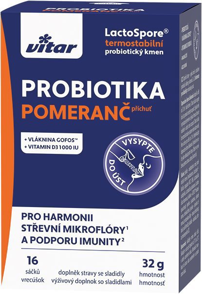 Vitar Probiotika + vláknina + vit. C, D 16 sáčků