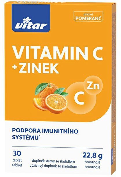 Vitar Vitamin C + zinek 30 tablet