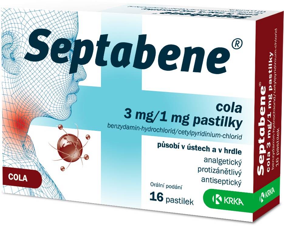 Septabene cola 3 mg/1 mg 16 pastilek