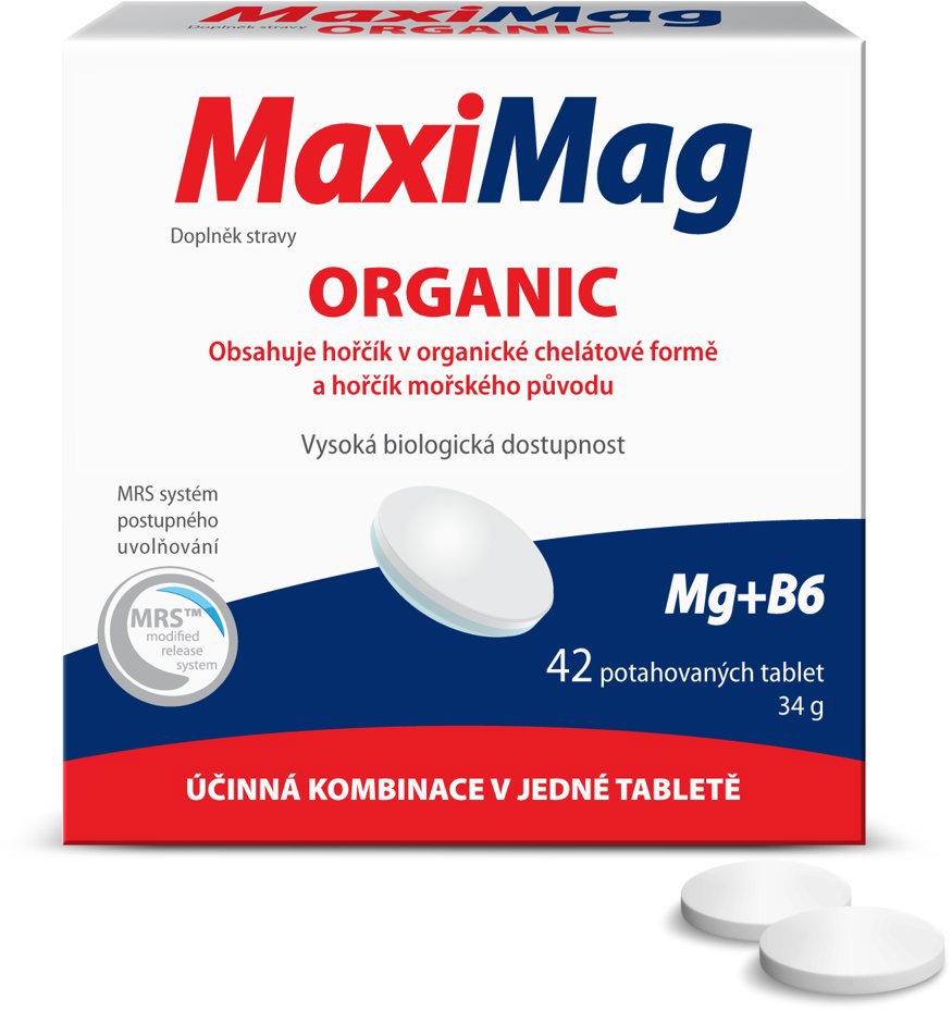 MaxiMag Organic 42 potahovaných tablet