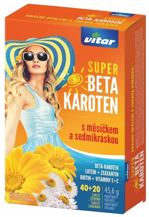 Vitar Super Beta-Karoten s měsíčkem a sedmikráskou 40 + 20 tablet