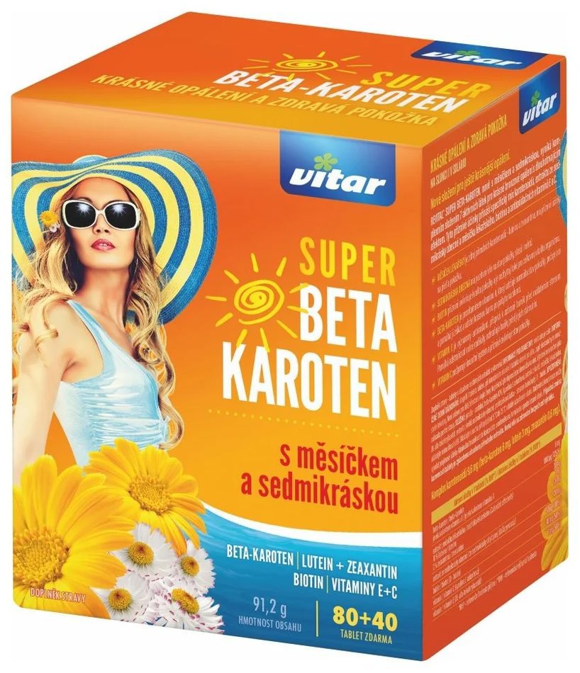 Vitar Super Beta-Karoten s měsíčkem a sedmikráskou 80 + 40 tablet
