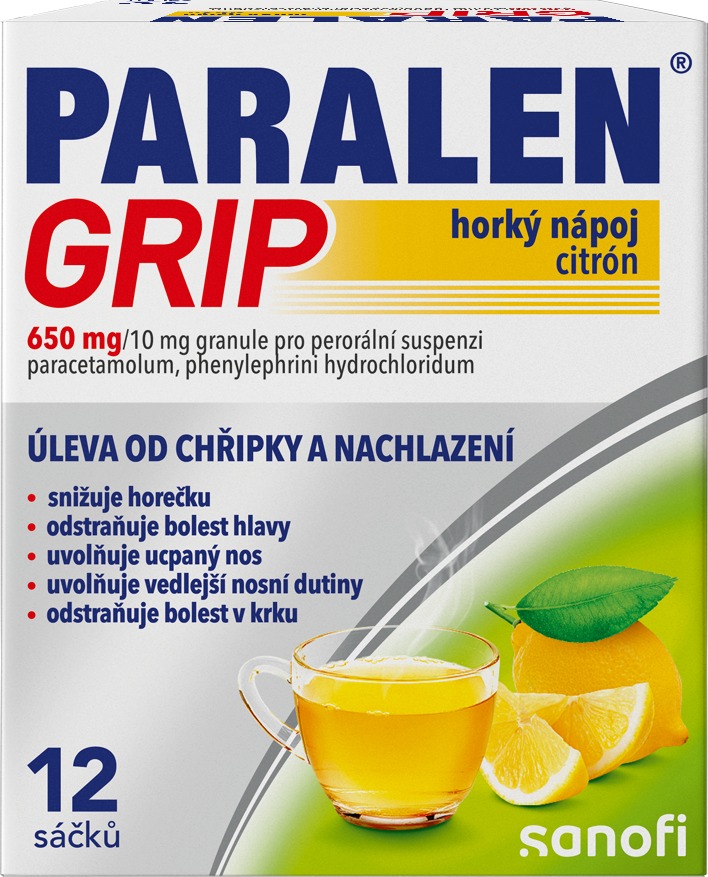 Paralen Grip Horký nápoj citrón 12 sáčků