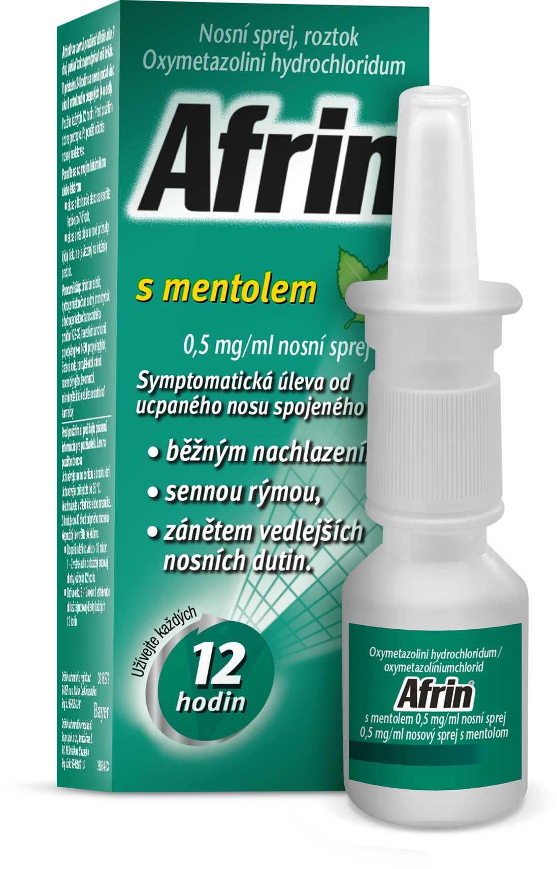 Afrin s mentolem 0,5 mg/ml nosní sprej 15 ml