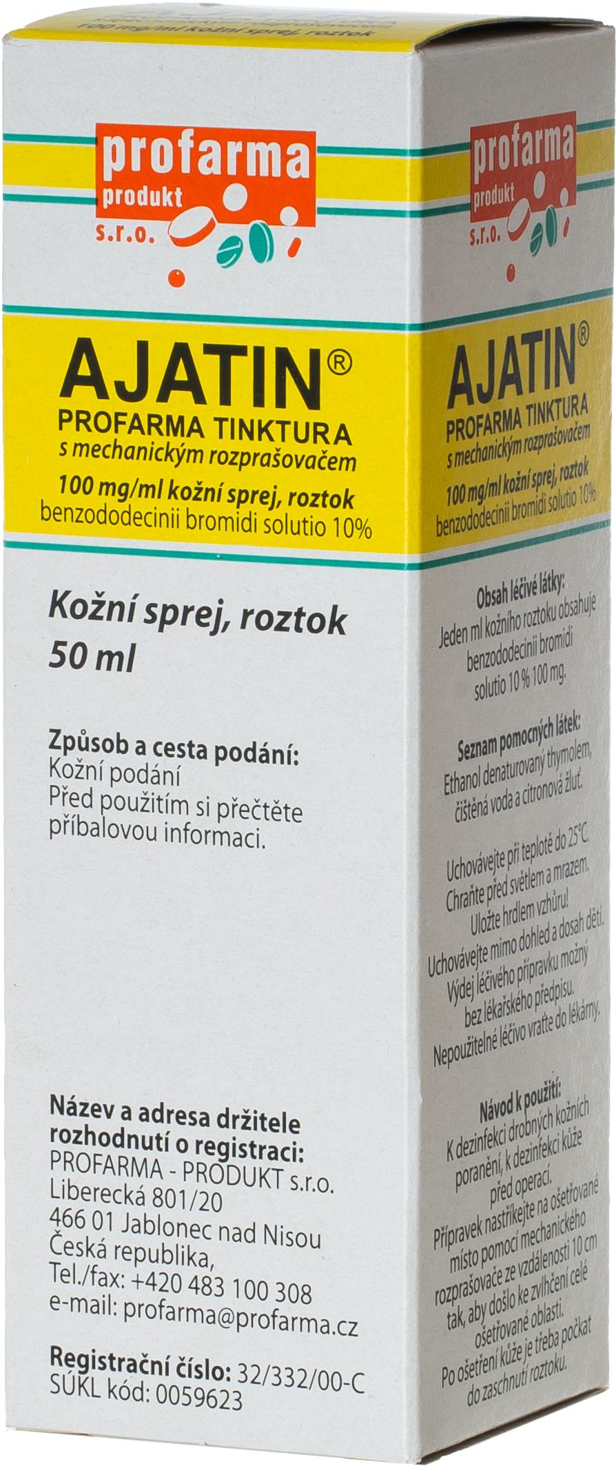 Ajatin Profarma tinktura s mechanickým rozprašovačem kožní roztok 50 ml