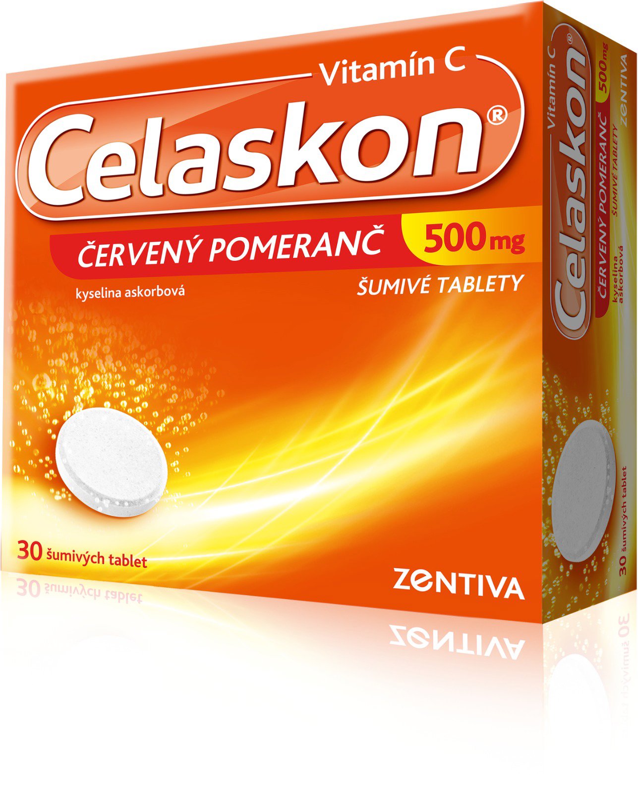 Celaskon Červený pomeranč 500 mg 30 šumivých tablet