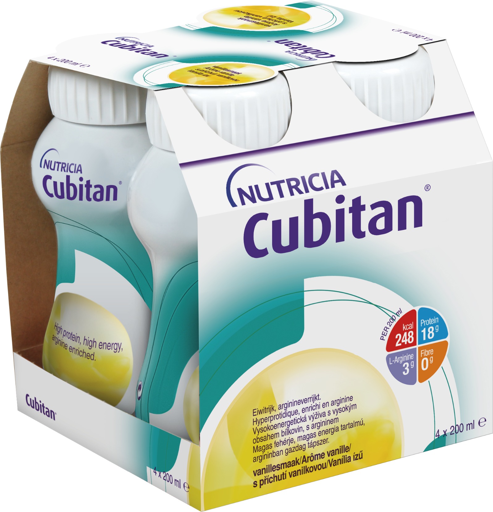 Cubitan s příchutí vanilkovou 4 × 200 ml