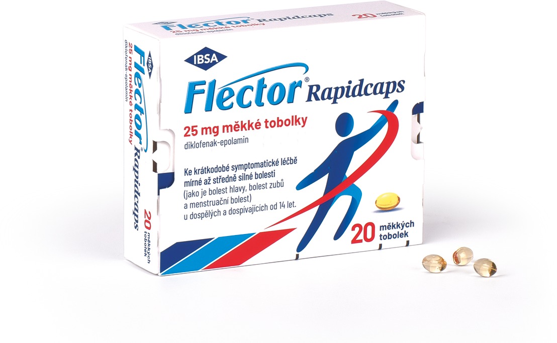 Flector Rapidcaps 25 mg 20 měkkých tobolek