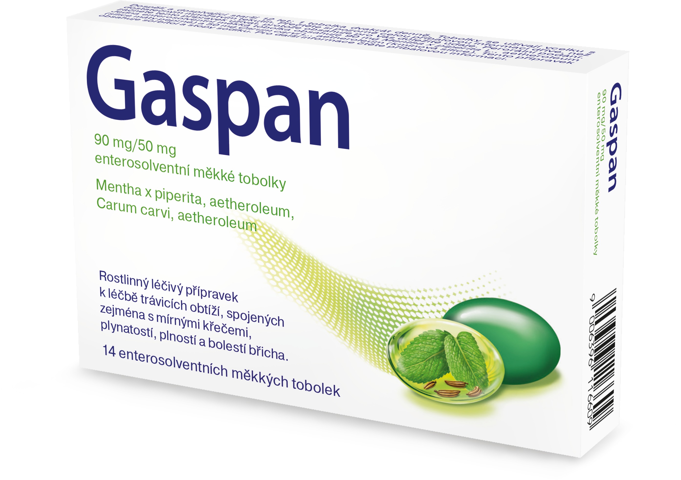 Gaspan 90mg/50mg enterosolventní 14 měkkých tobolek