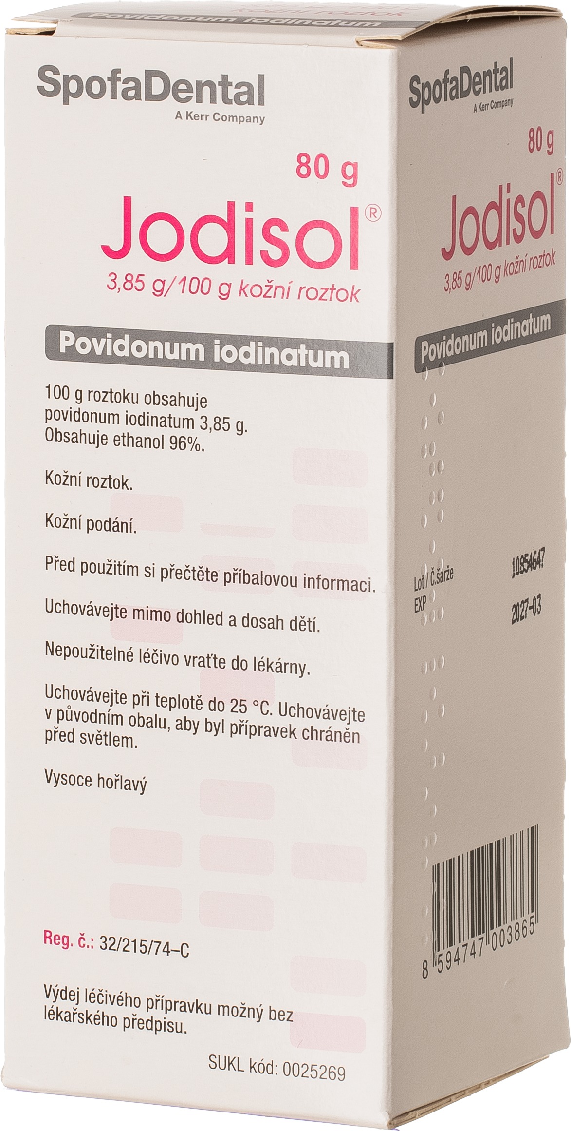 Jodisol 38,5 mg/g dermální roztok 80 g