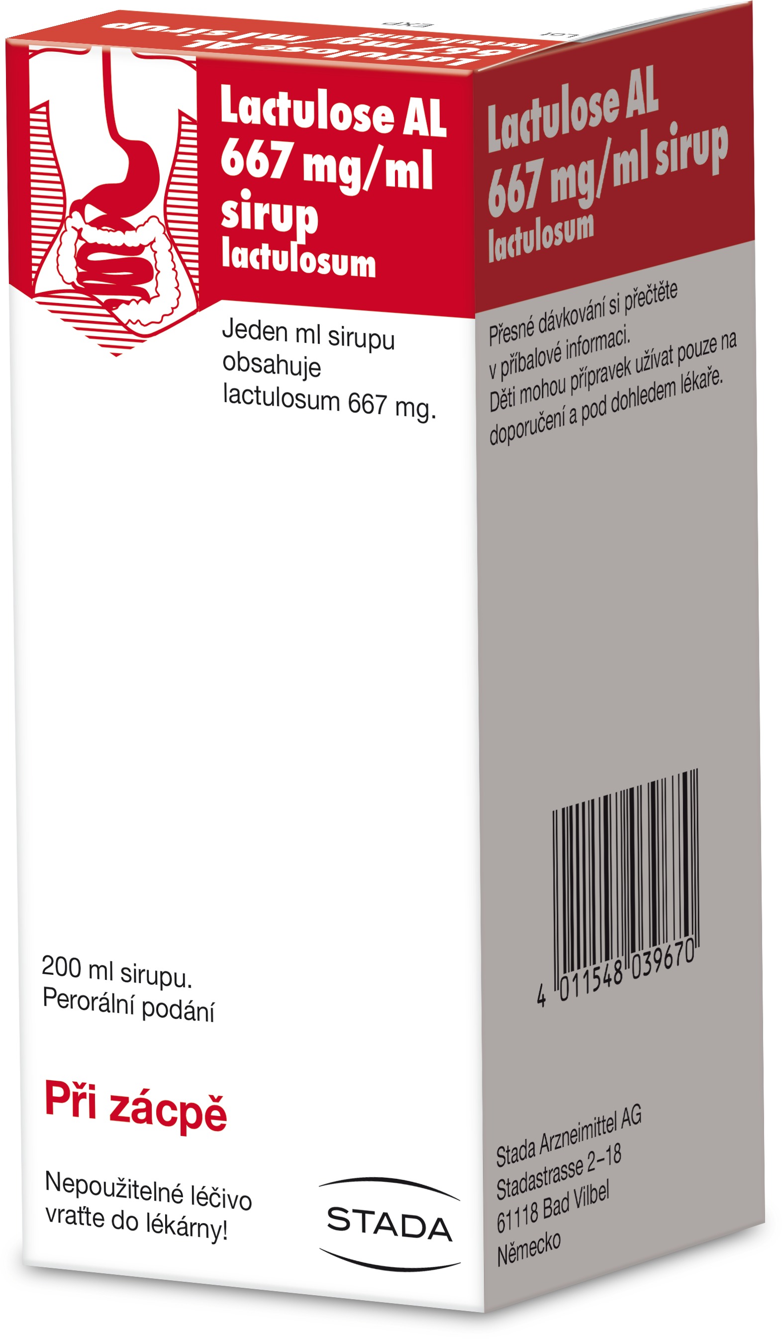 Lactulose AL 667mg/ml sirup 200 ml