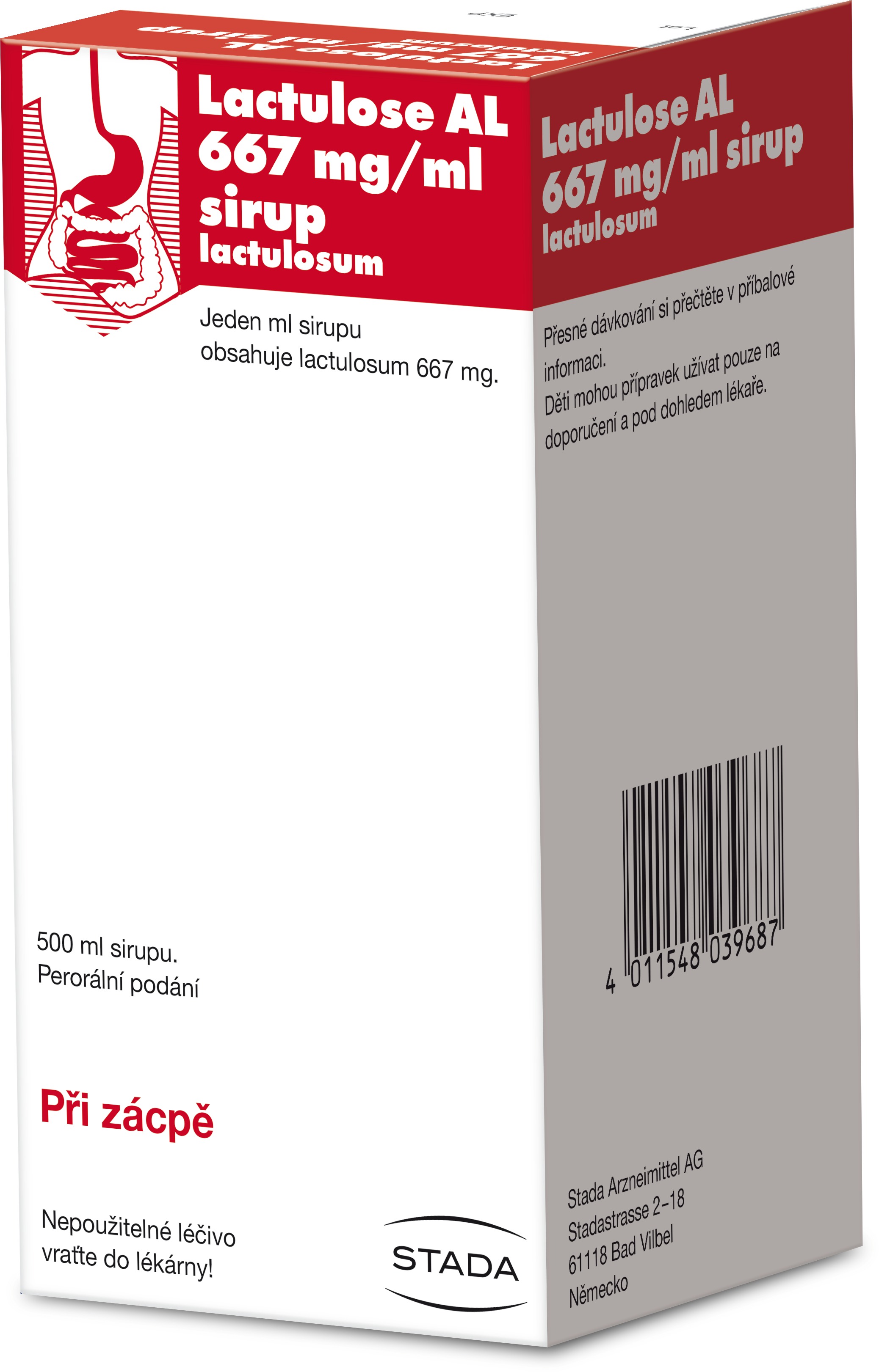 Lactulose AL 667mg/ml sirup 500 ml