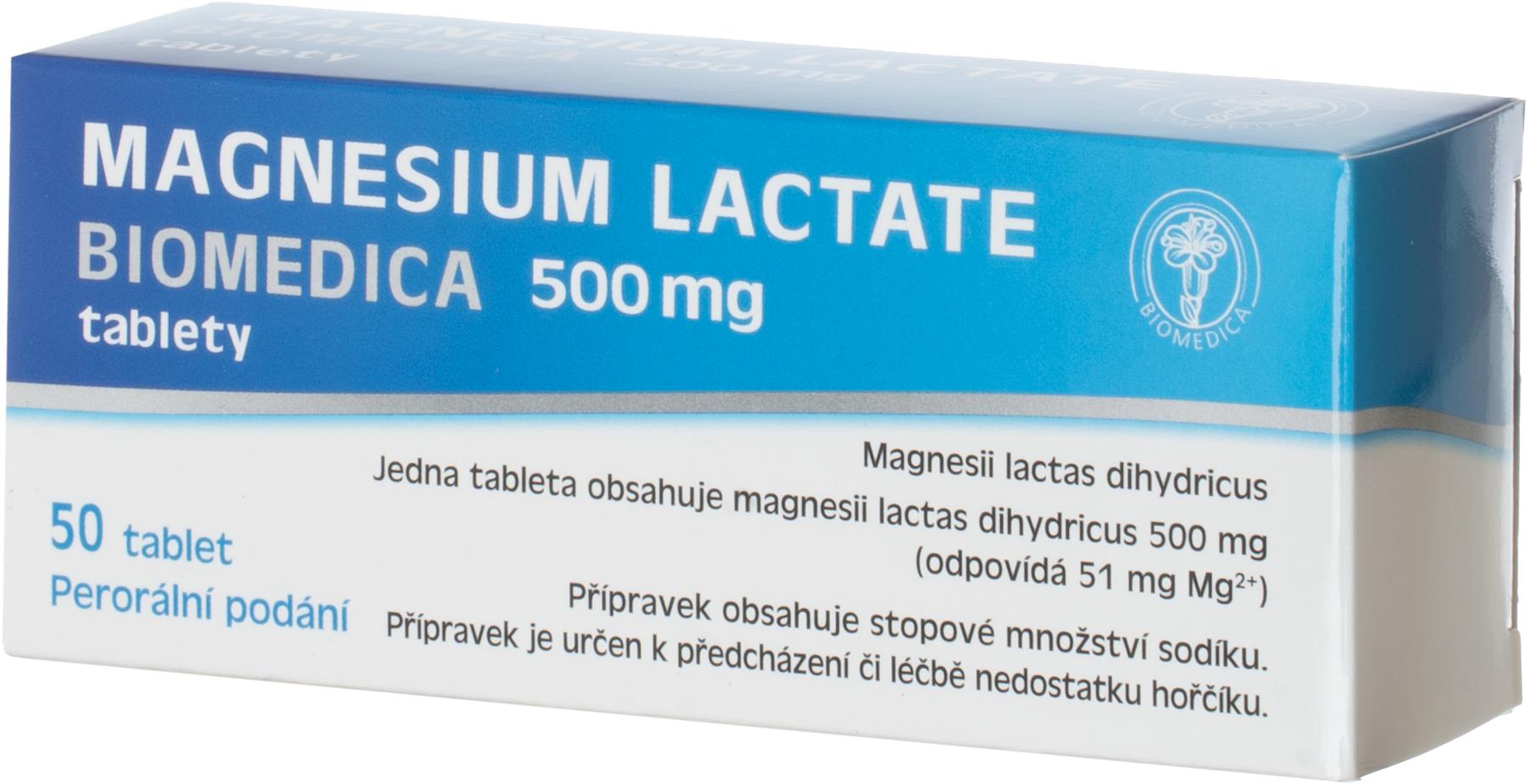 Magnesium lactate Biomedica 500 mg 50 tablet