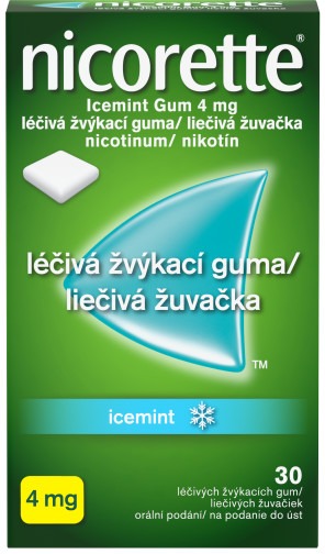 Nicorette Icemint Gum 4 mg léčivá žvýkačka 30 ks