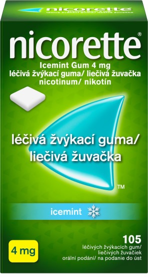 Nicorette Icemint Gum 4 mg léčivá žvýkačka 105 ks