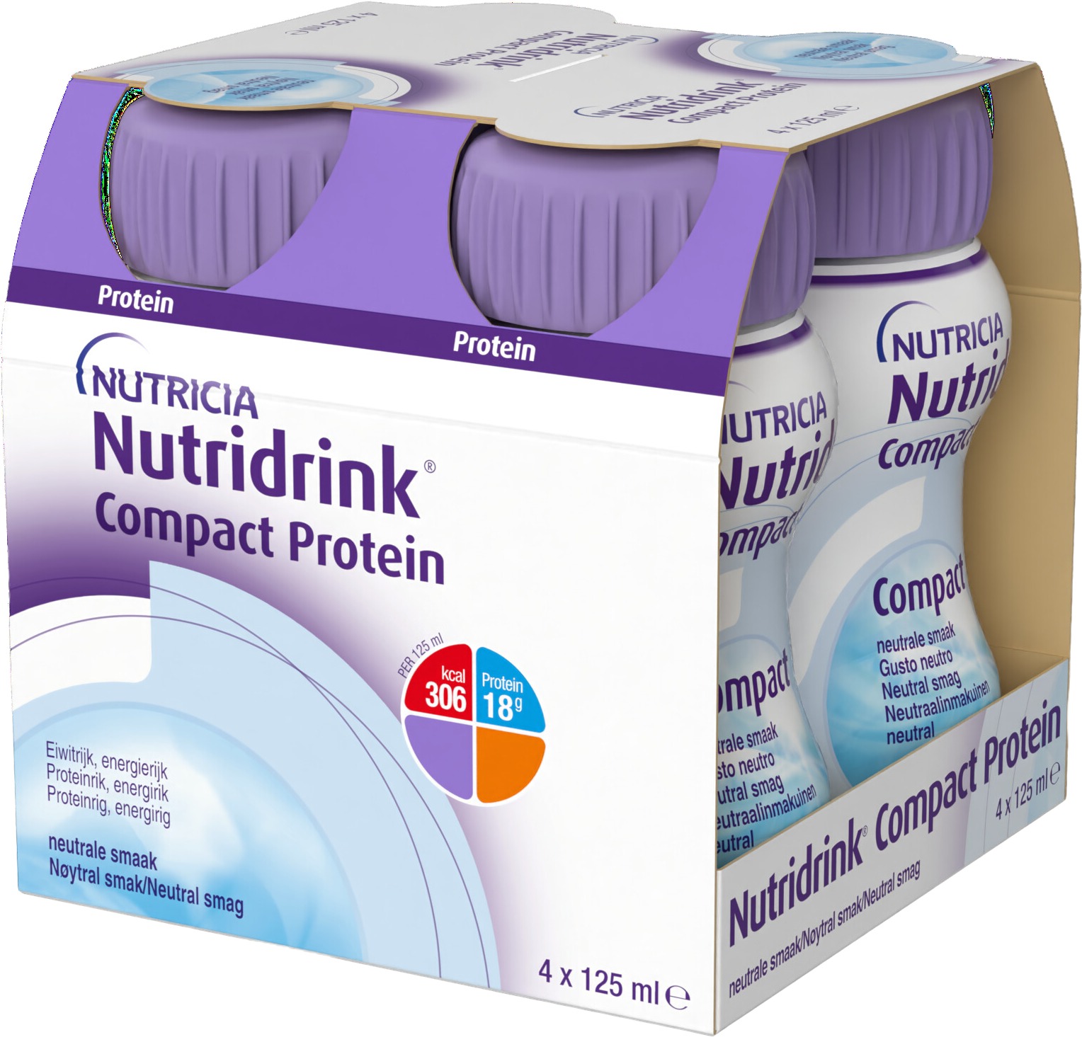 Nutridrink Compact Protein s příchutí neutrální 4x125 ml