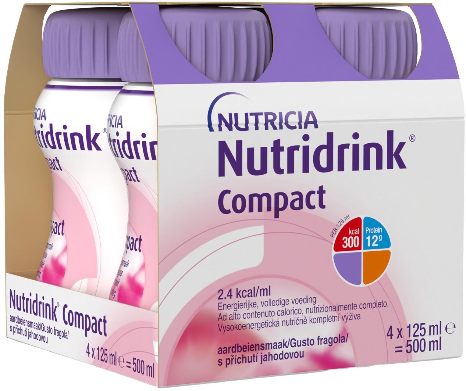 Nutridrink Compact s příchutí jahody 4 × 125 ml