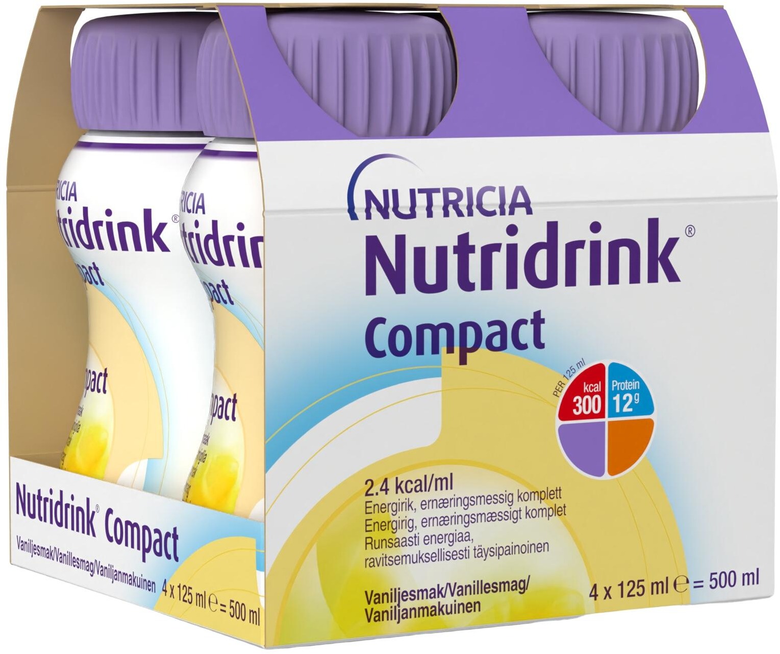 Nutridrink Compact s příchutí vanilkovou 4x125 ml