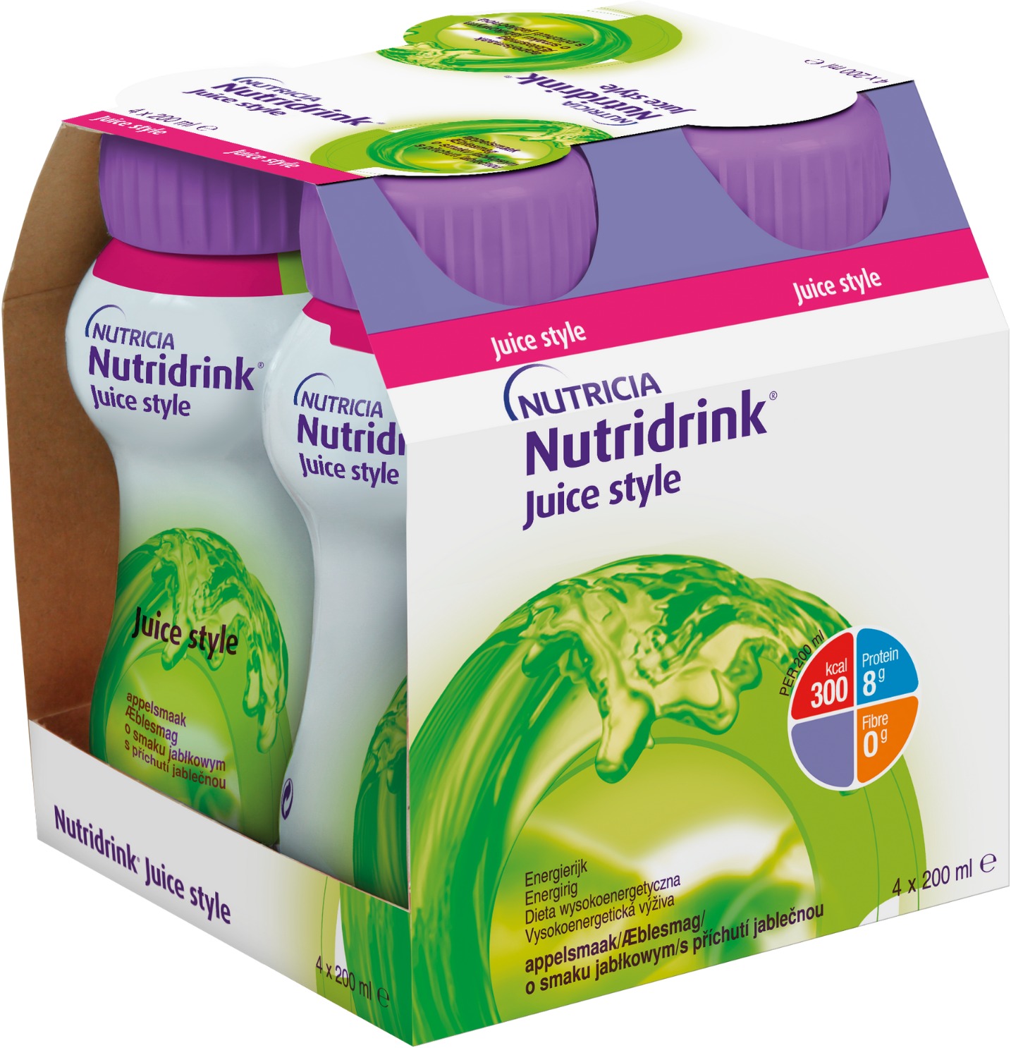 Nutridrink Juice style s příchutí jablečnou 4 × 200 ml