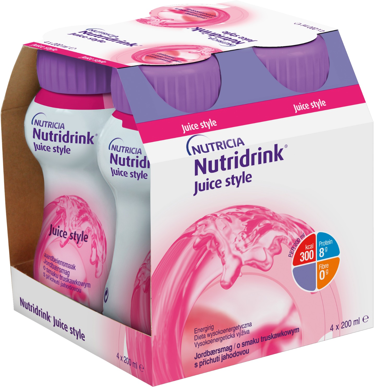 Nutridrink Juice style s příchutí jahodovou 4 × 200 ml