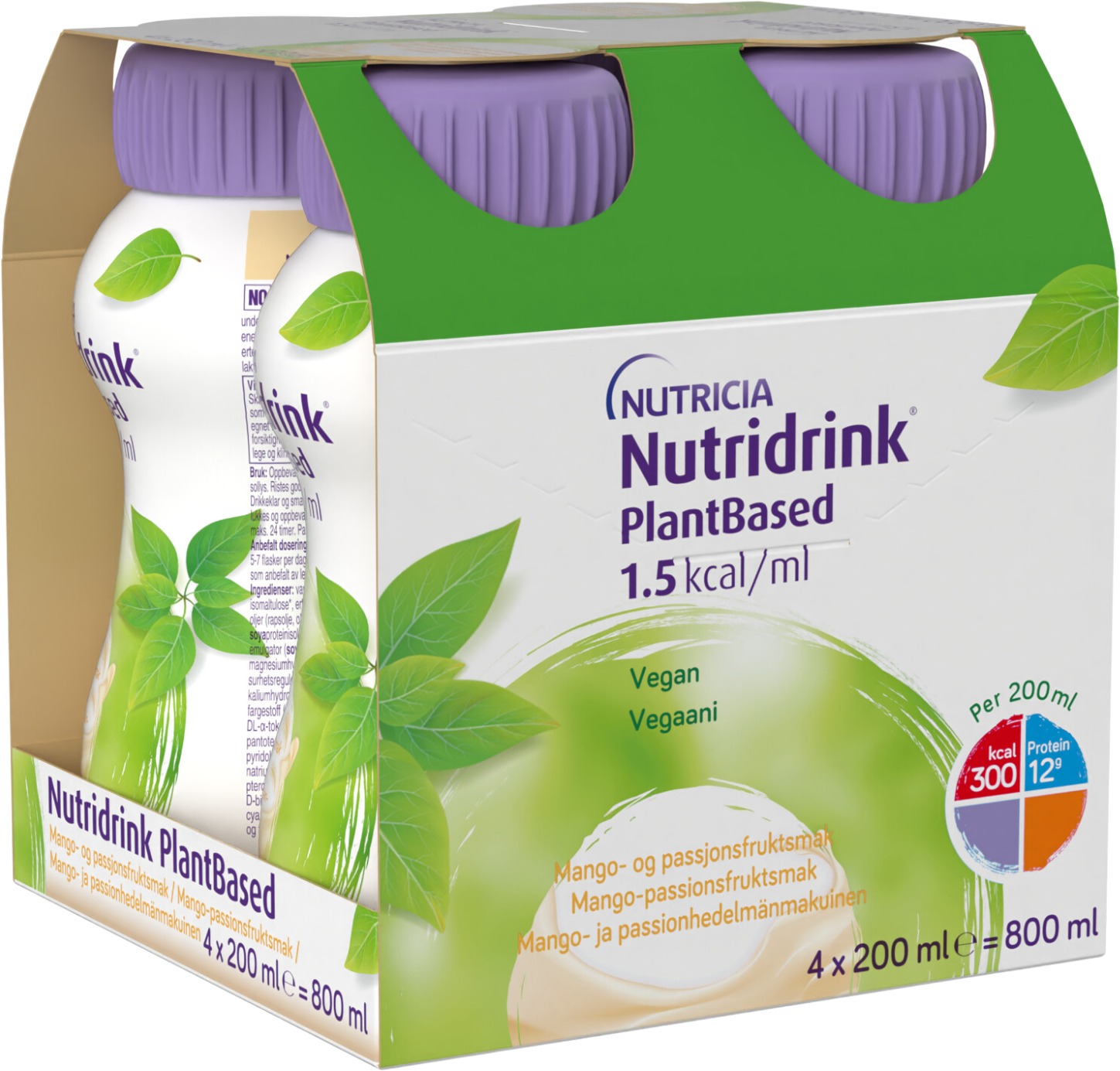 Nutridrink PlantBased s příchutí mango/marakuja 4 × 200 ml