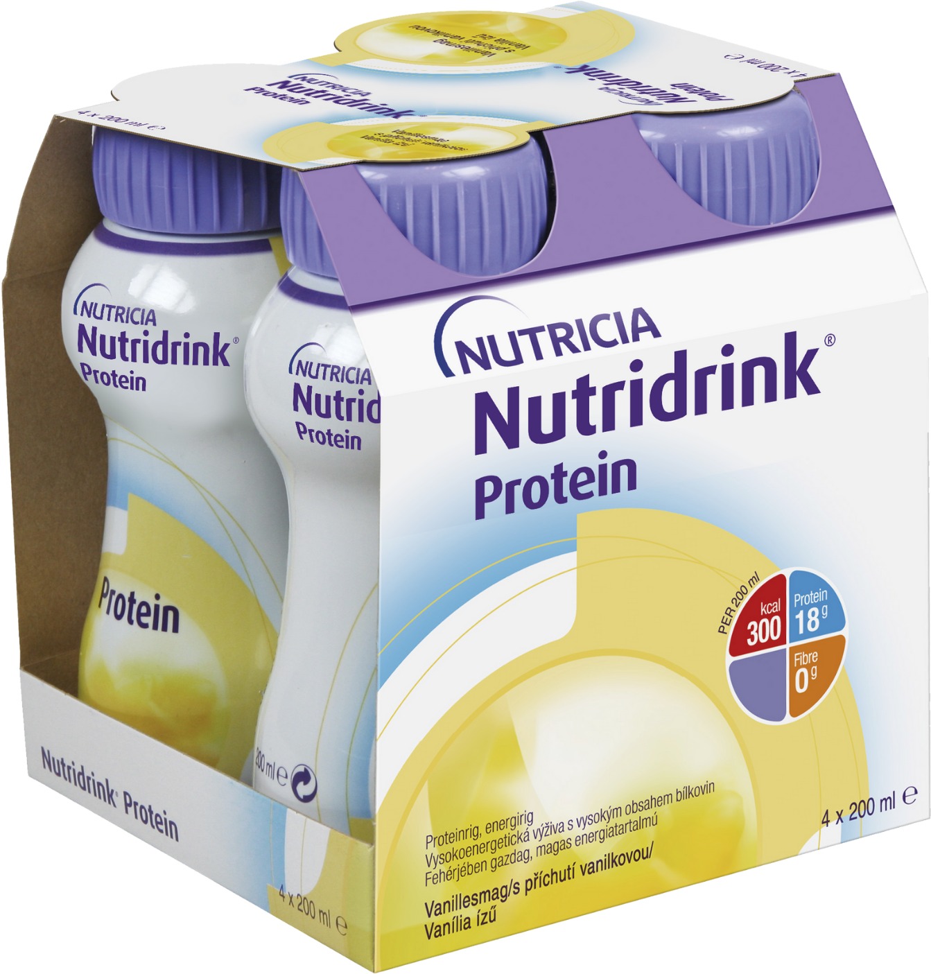 Nutridrink Protein s příchutí vanilkovou 4 × 200 ml