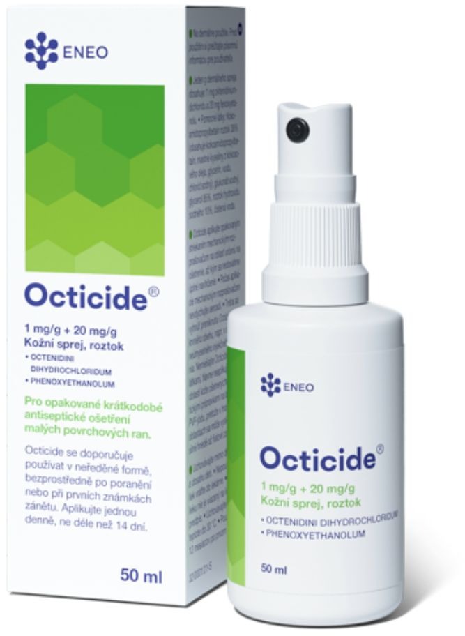 Eneo Octicide 1 mg/g + 20 mg/g kožní sprej, roztok 50 ml