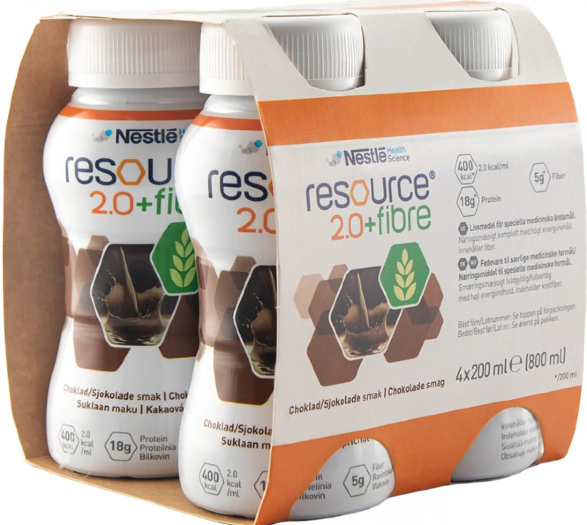 Resource 2.0 kcal Fibre čokoládový 4 × 200 ml