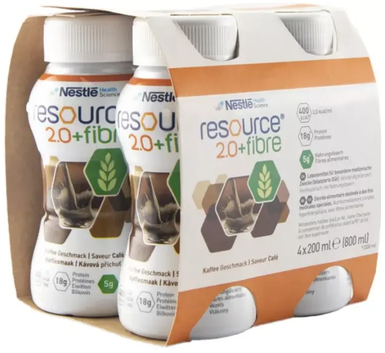 Resource 2.0 kcal Fibre kávový 4 × 200 ml