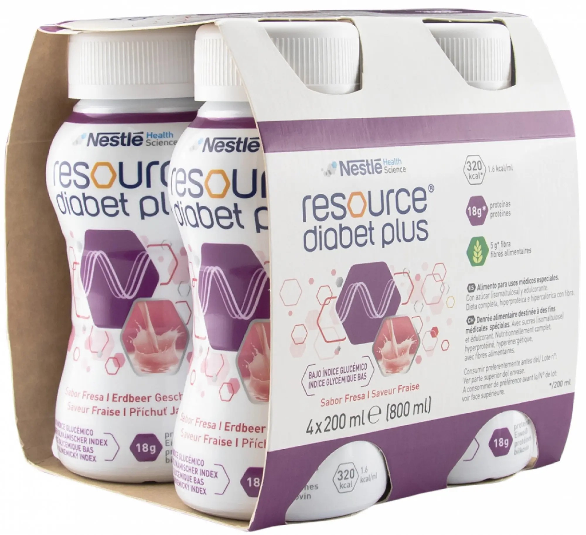 Resource Diabet Plus Jahoda 4 × 200 ml