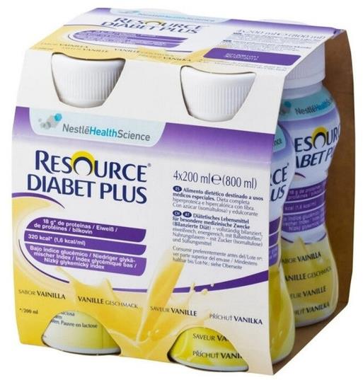 Resource Diabet Plus Vanilka 4 × 200 ml