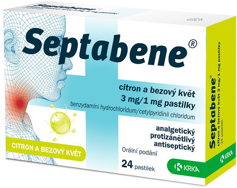 Septabene Citron a bezový květ 3 mg/1 mg 24 pastilek
