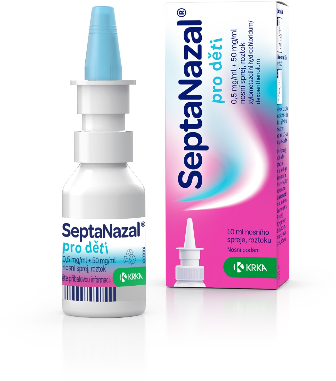SeptaNazal pro děti 0,5 mg/50 mg v 1 ml nosní sprej 10 ml