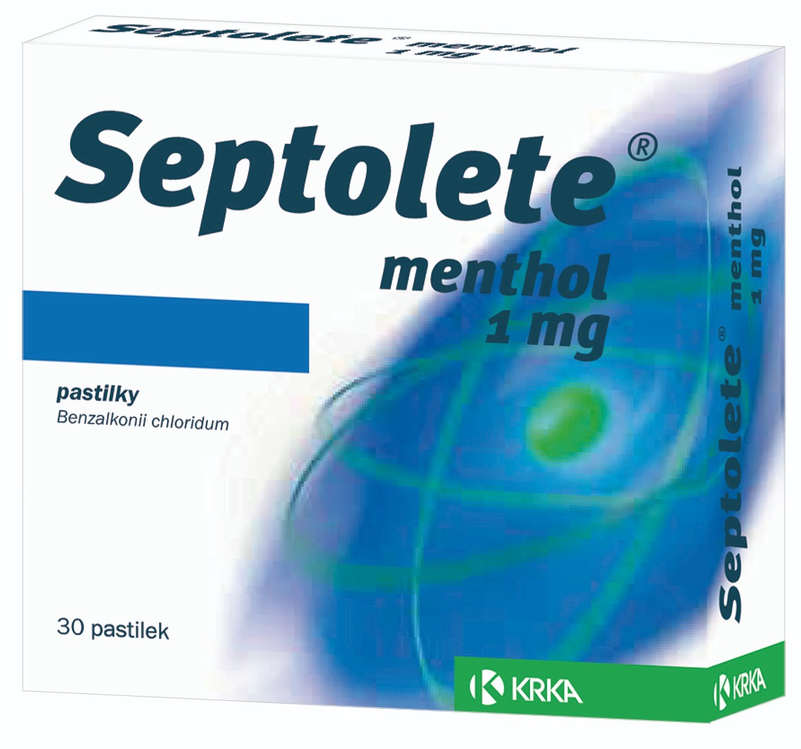 Septolete Menthol antiseptikum pro ústa a hltan 1 mg 30 pastilek