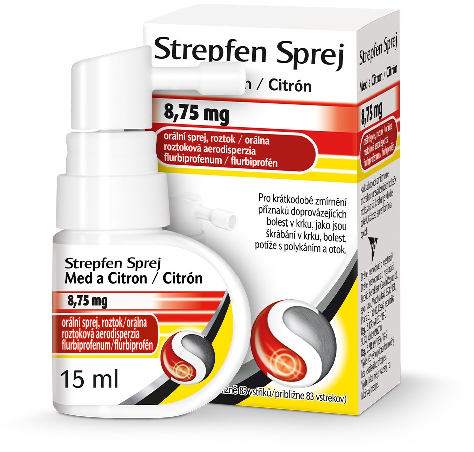 Strepfen Sprej Med a citron 8,75 mg 15 ml