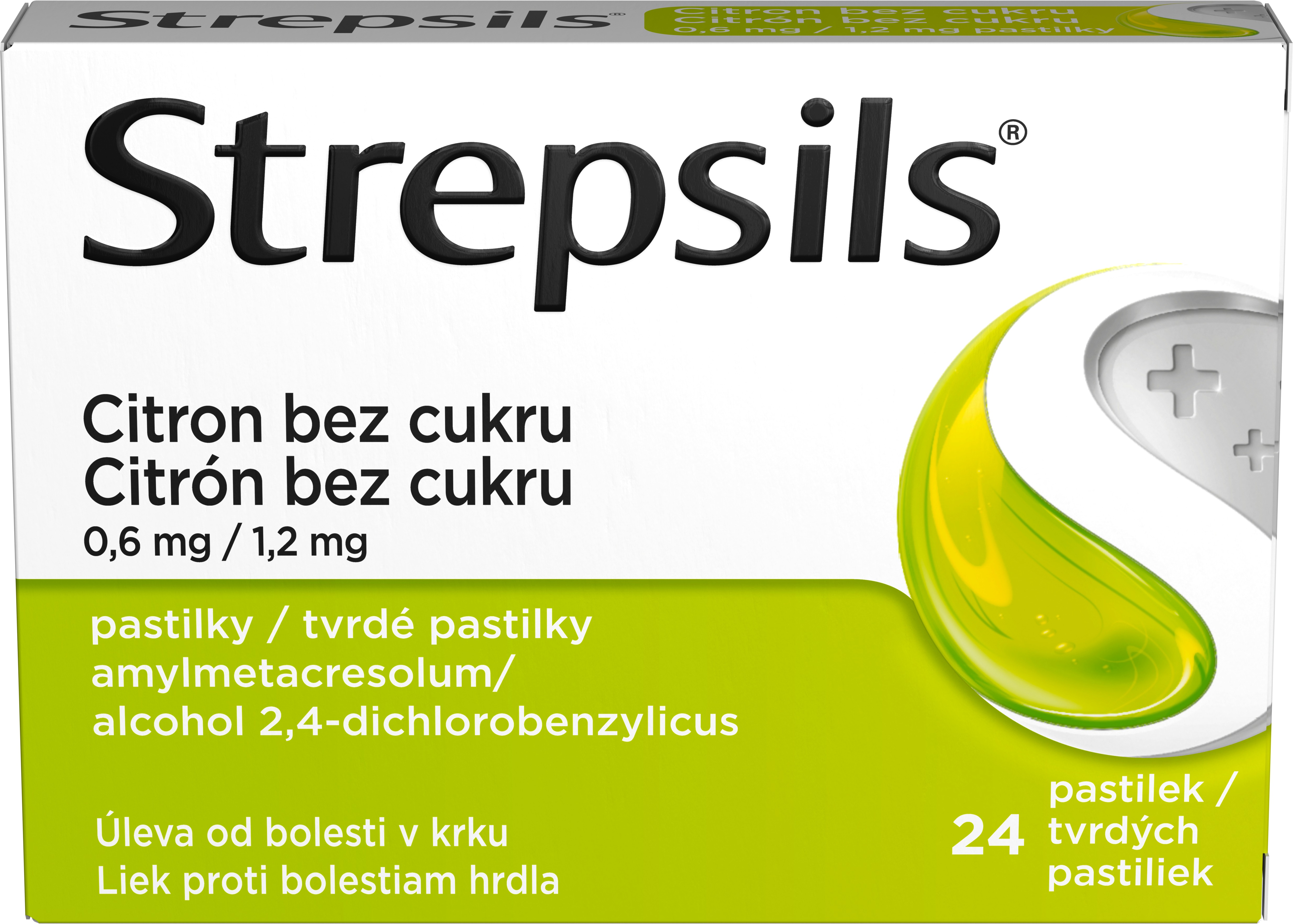Strepsils Citron bez cukru 24 pastilek