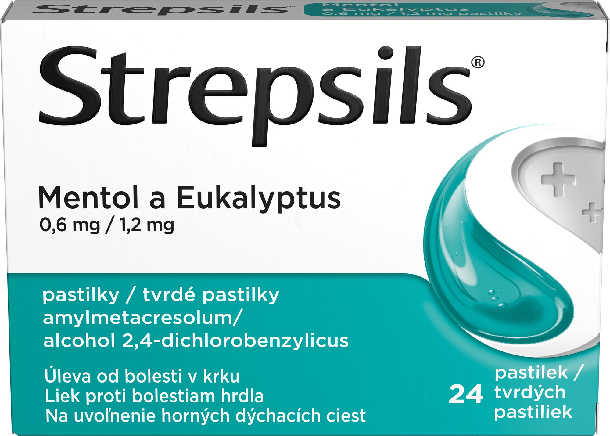 Strepsils Mentol a Eukalyptus 24 pastilek