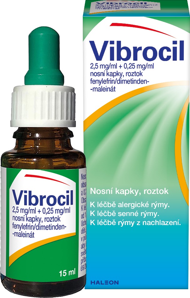 Vibrocil 2,5 mg/ml+0,25 mg/ml, nosní kapky 15 ml