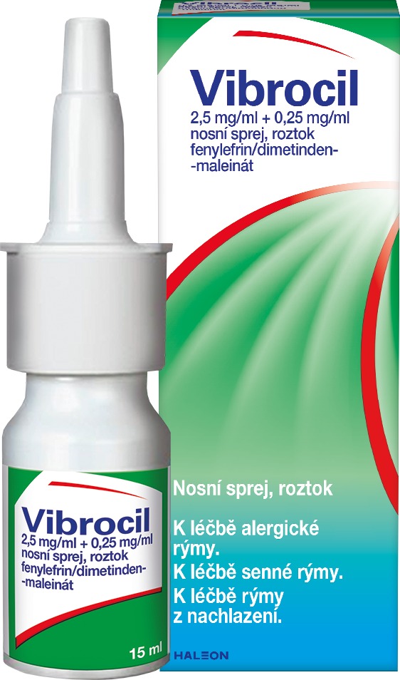 Vibrocil 2,5 mg/ml+0,25 mg/ml, nosní sprej 15 ml