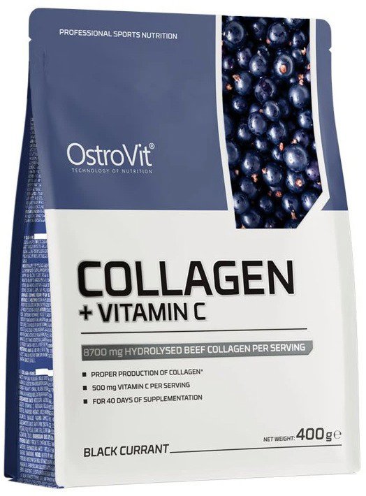OstroVit kolagen + vitamín C, 400 g, Černý rybíz