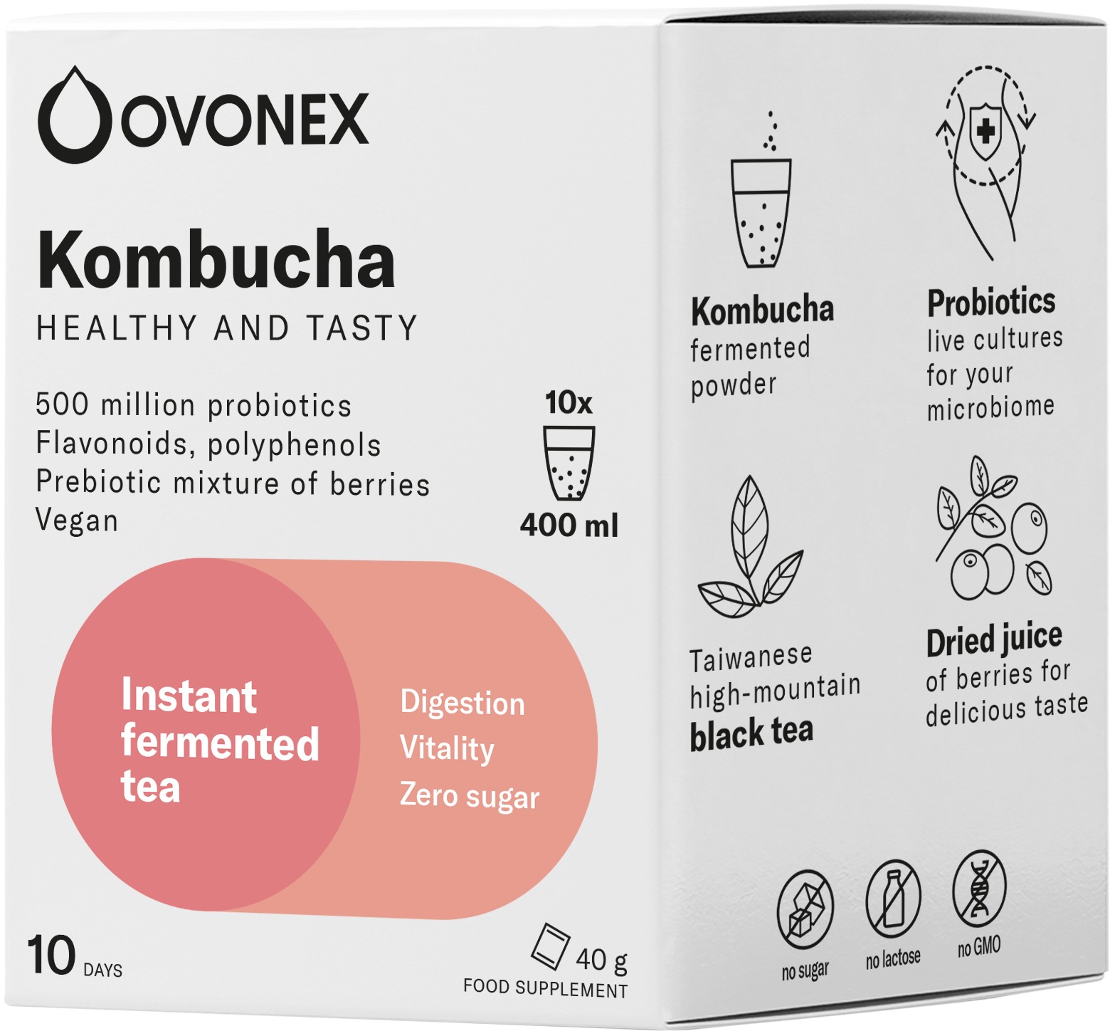 Ovonex Kombucha 10 × 400 ml