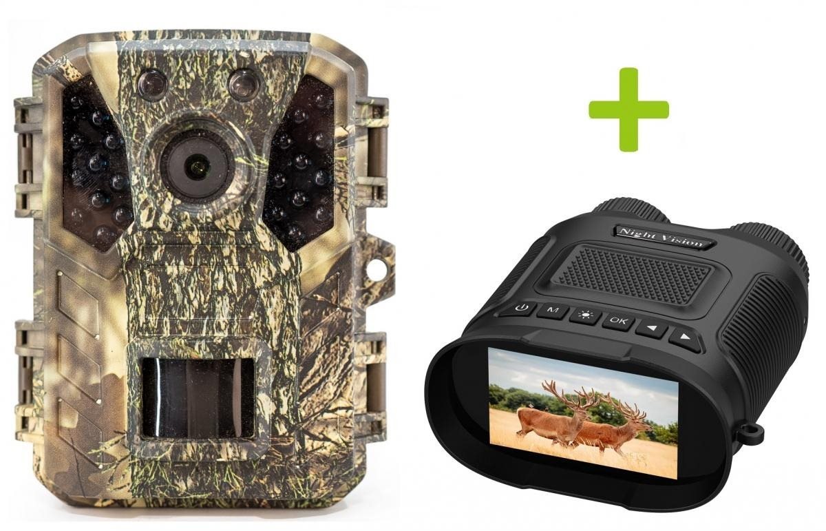 Fotopast OXE Gepard II a binokulární noční vidění OXE DV29 + 32GB SD karta a 4ks baterií