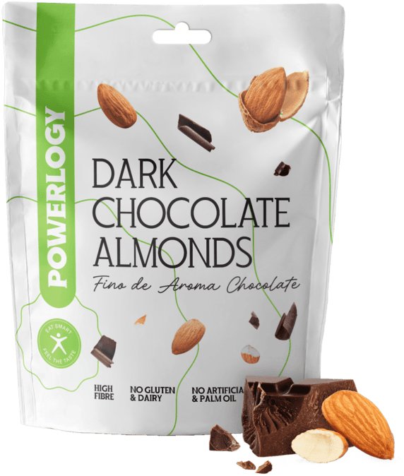 Powerlogy Dark Chocolate Almonds 100 g