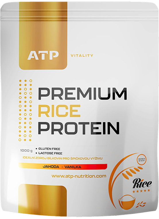 ATP Vitality Premium Rice Protein 1000 g, jahoda vanilka