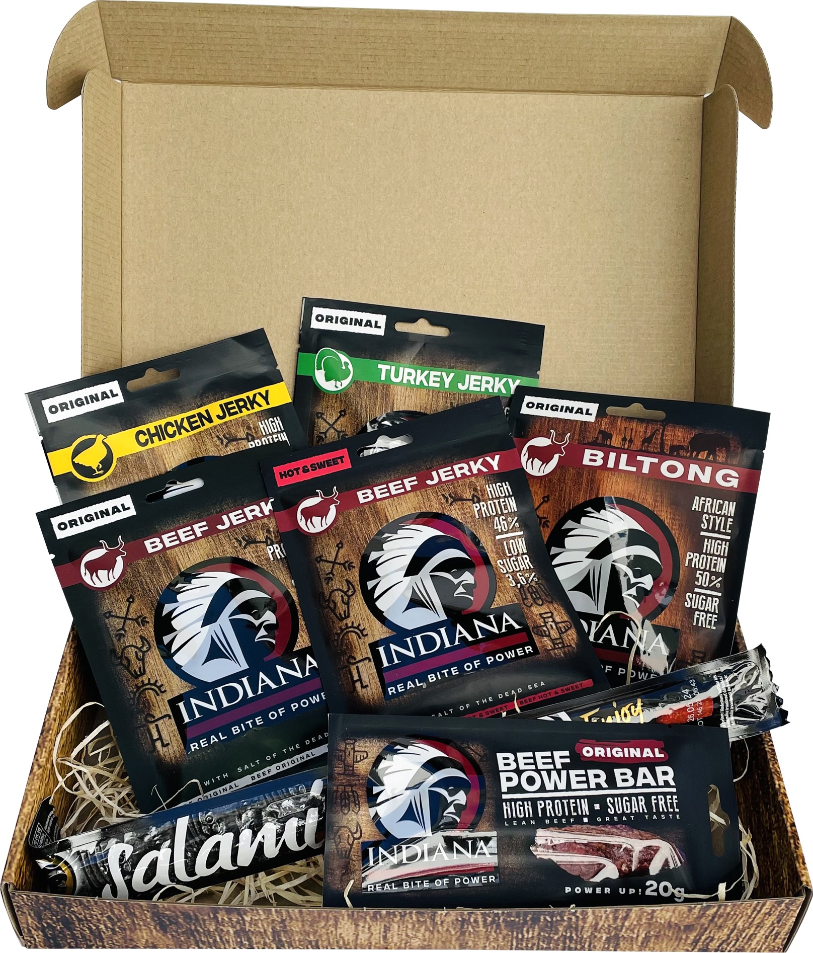 Indiana Jerky dárková kazeta 163g - 7 ks