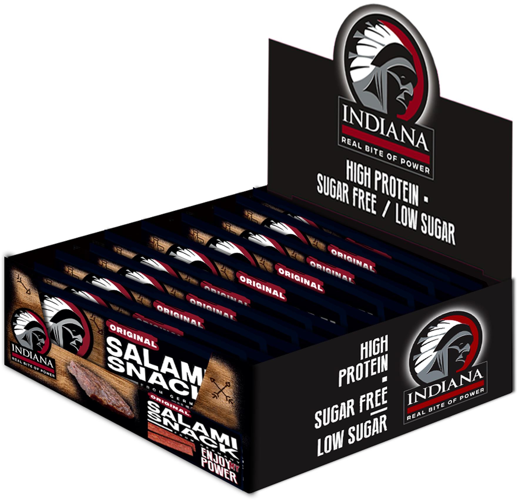 Indiana Salami Snack Original 10 × 18 g - display